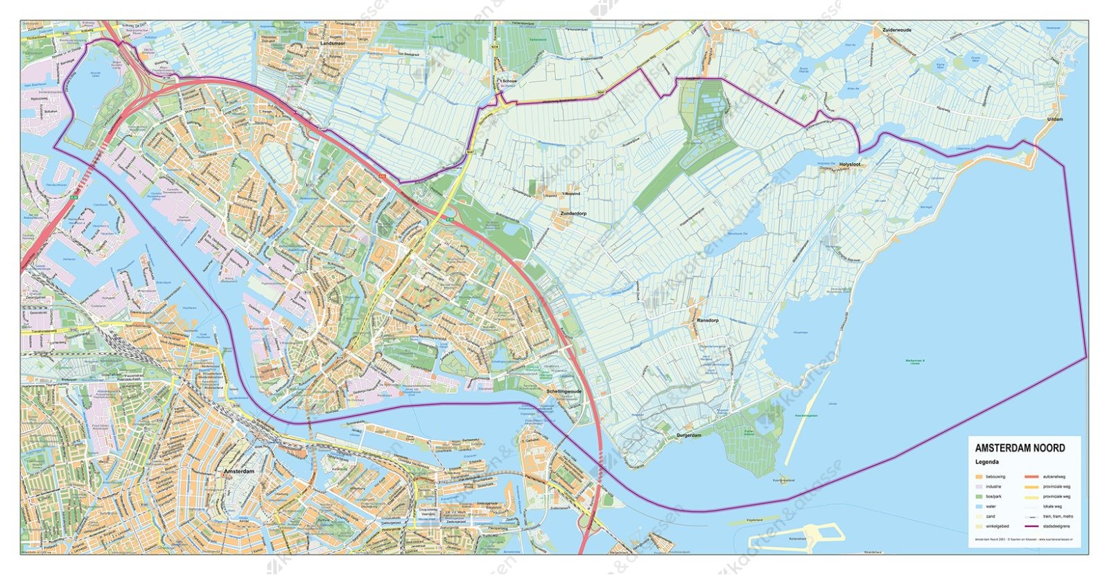 Stadsdeelkaart Amsterdam Noord