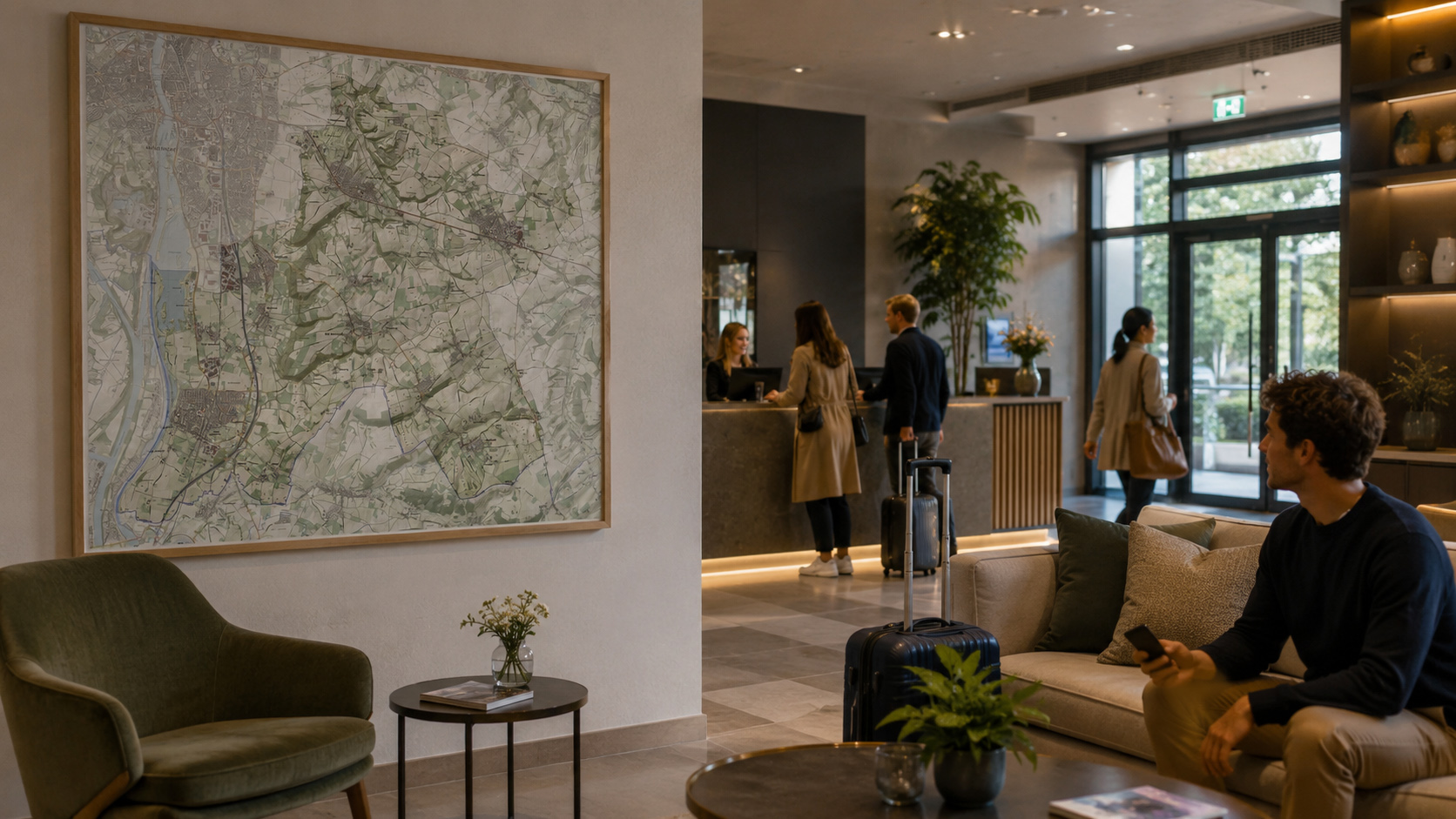 Gemeenteplattegrond Eysden-Margraten in hotel lobby HERO
