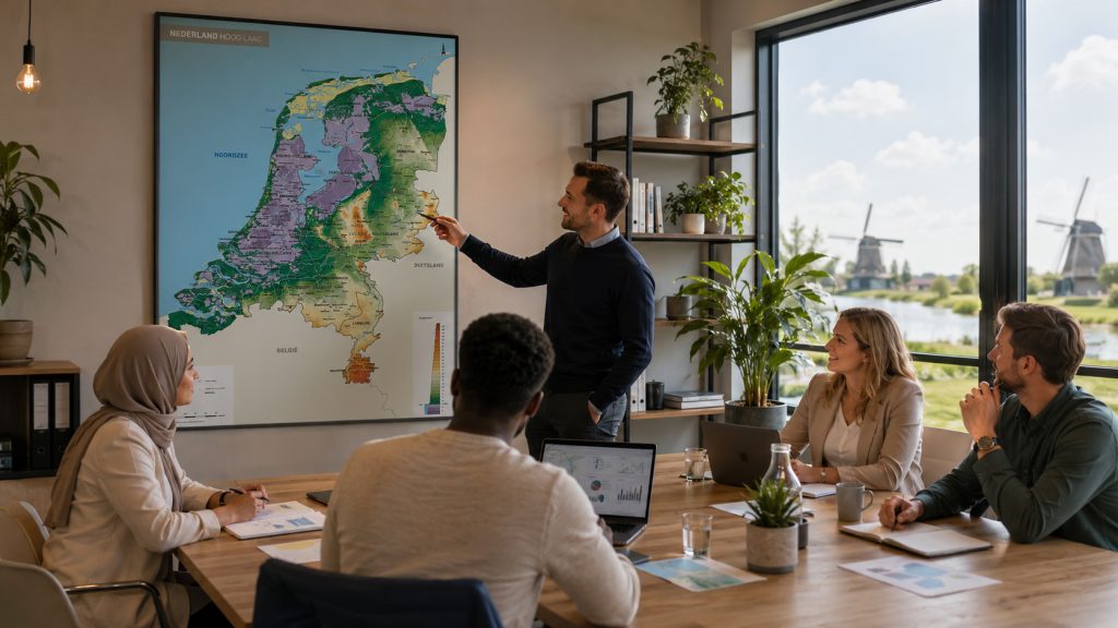 Nederland-natuurkundig hoog laag 263 in vergaderzaal HERO