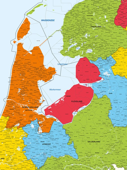 Nederlandkaart plaatsnamen uitsnede kaart 1263