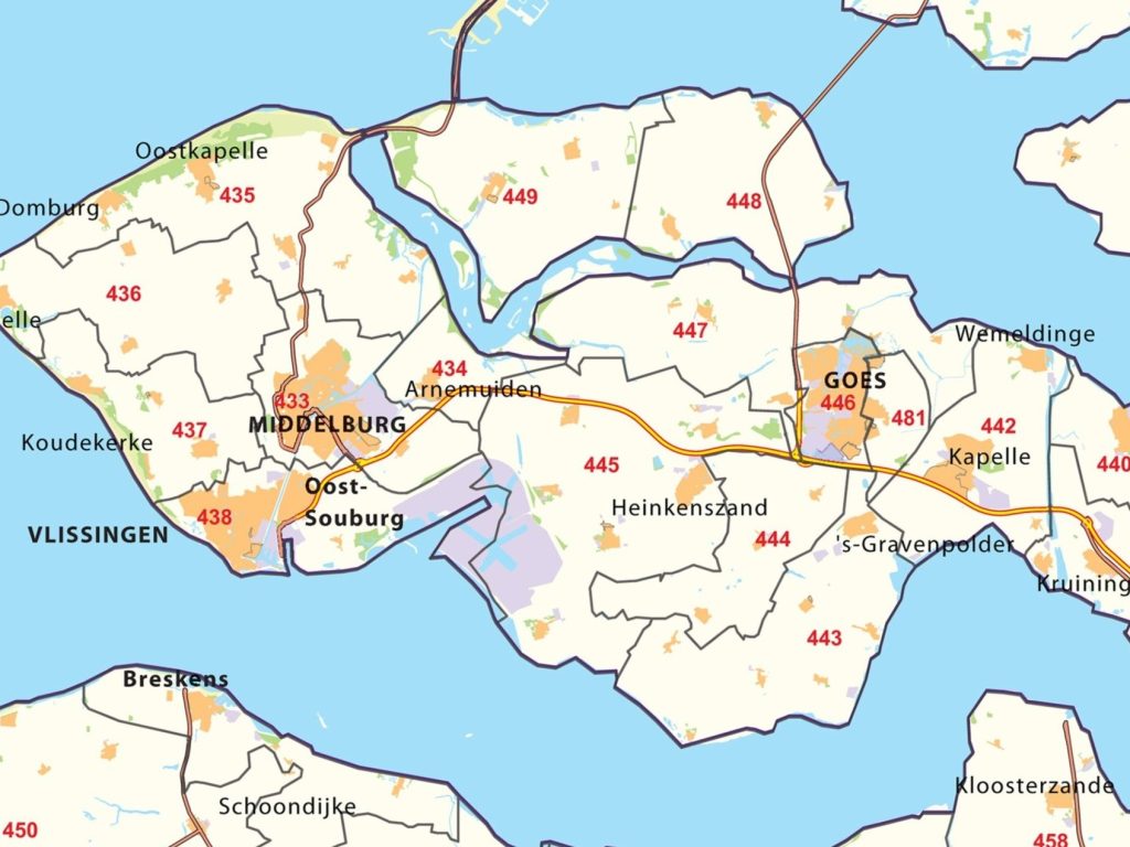 postcodekaarten 3 cijferig 376 uitsnede 4