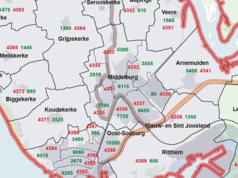 postcodekaarten 4 cijferig 1261 uitsnede 4