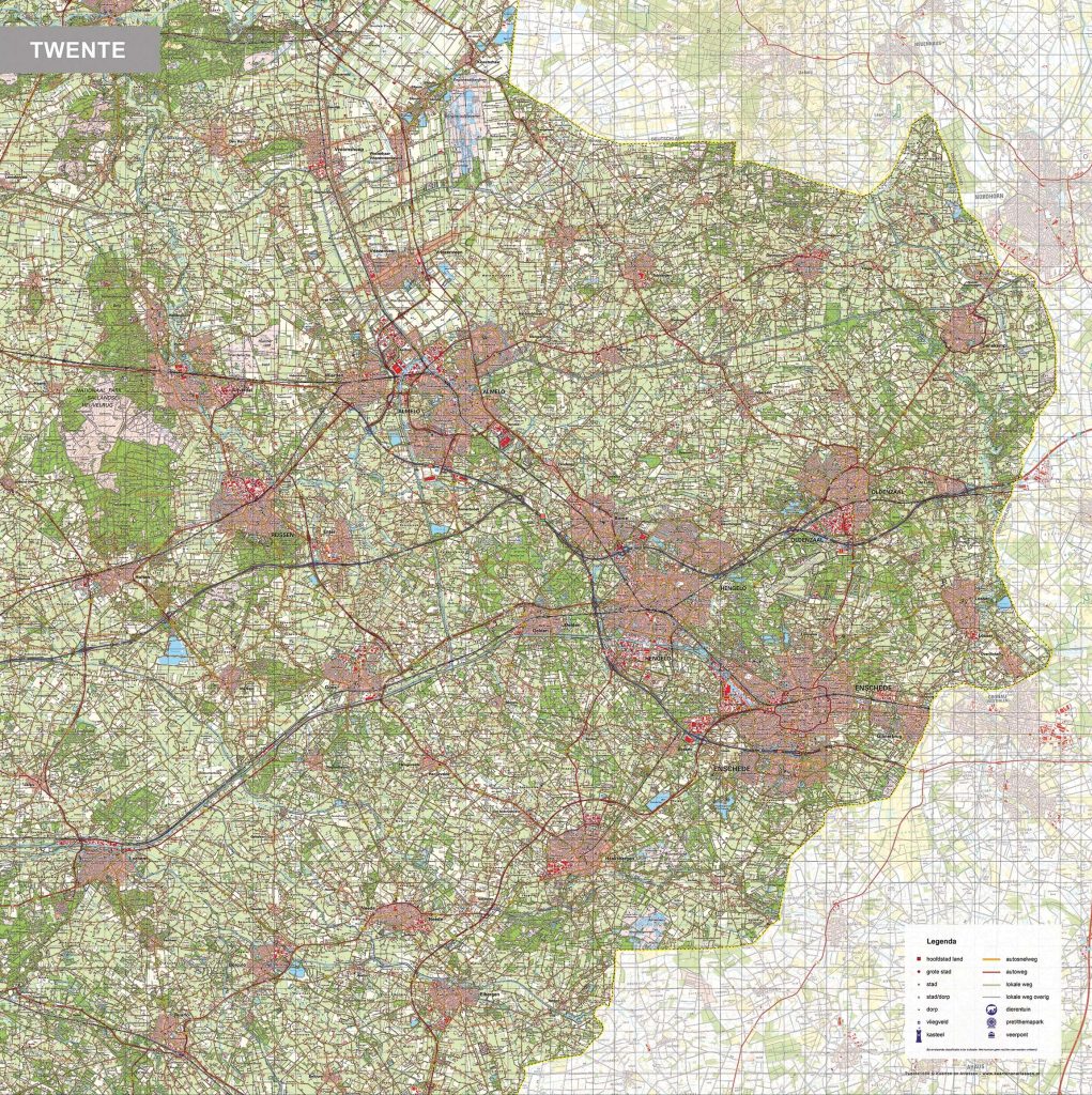 streeekkaart nederland twente 1668 uitsnede