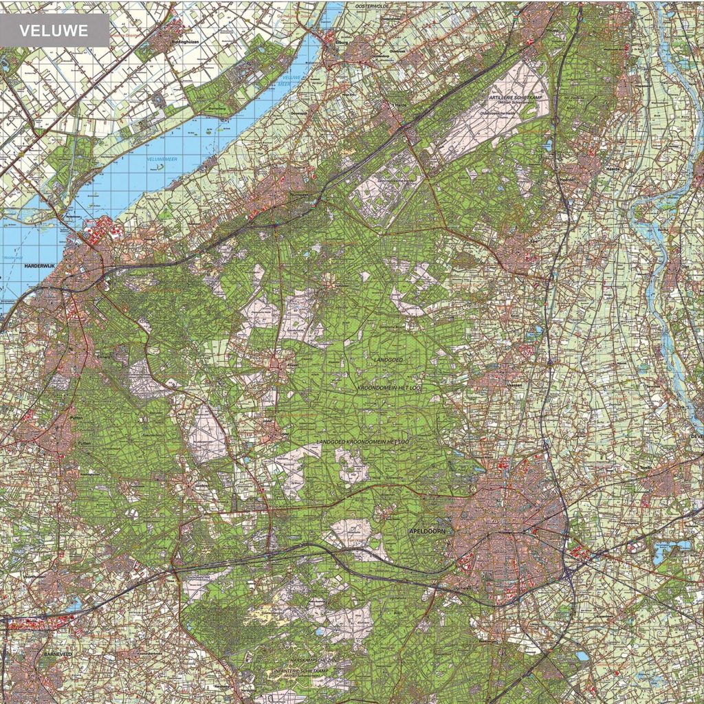 streekkaart nederland veluwe 1667 uitsnede