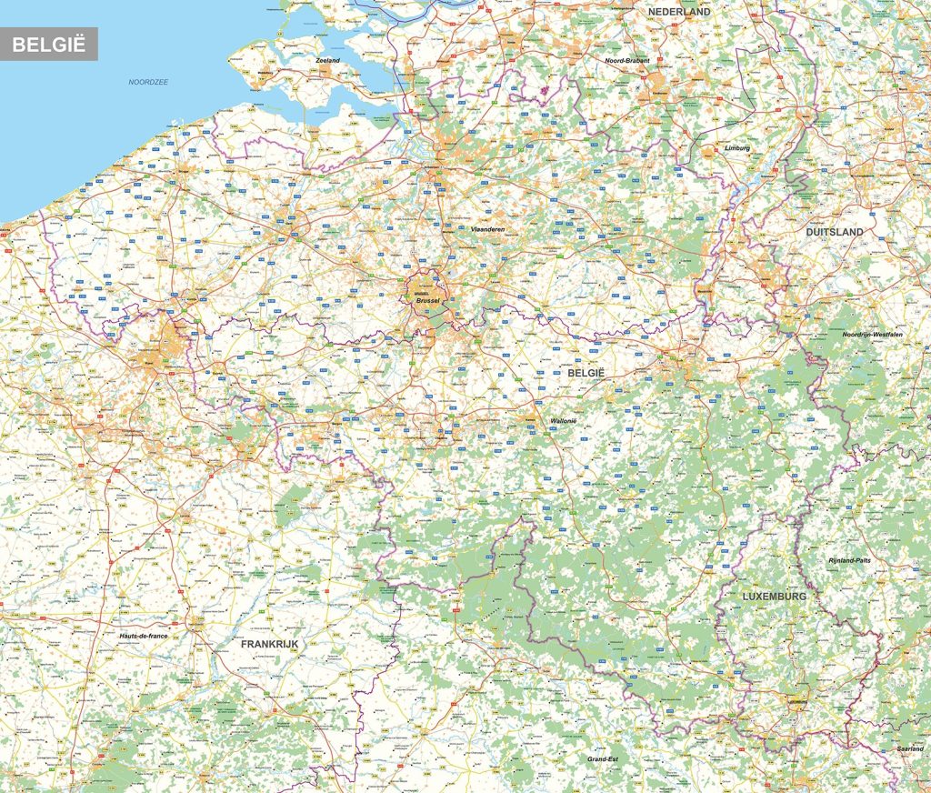 wegenkaarten belgie 1364 uitsnede