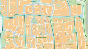 Een ingezoomd voorbeeld van kaart met wijken en buurten in Enkhuizen