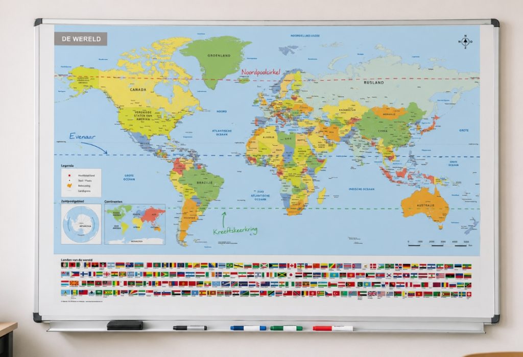 kaart-1763-wereldkaart-met-vlaggen-op-een-whitebord-in-de-klas.jpg